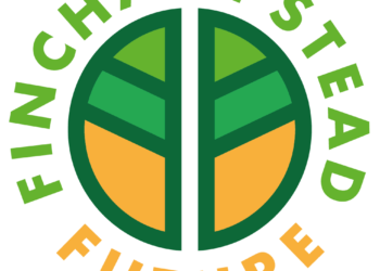 Round green and orange logo with Finchampstead Future written around it