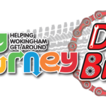 Colourful banner with words my journey wokingham - helping wokingham get around - and Dr Bike
