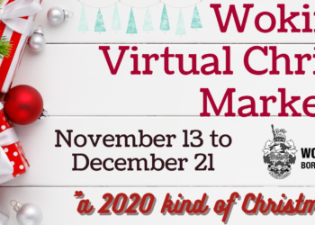 Virtual Christmas Market banner with gifts